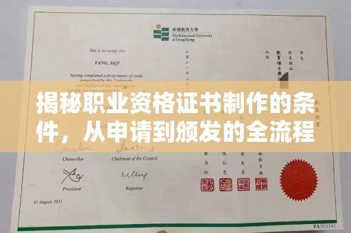 大通揭秘职业资格证书制作的条件，从申请到颁发的全流程解析