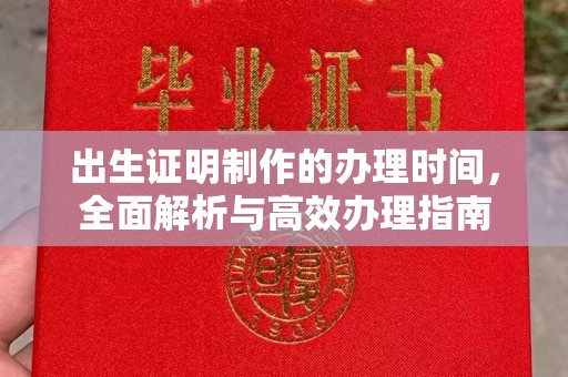 大通出生证明制作的办理时间，全面解析与高效办理指南