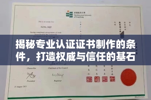 大通揭秘专业认证证书制作的条件，打造权威与信任的基石
