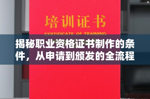 大通揭秘职业资格证书制作的条件，从申请到颁发的全流程解析